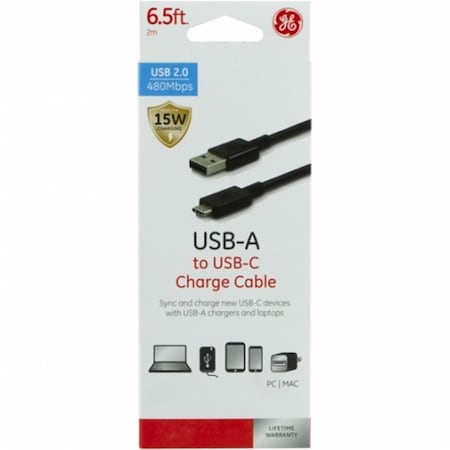 Jasco 6.5 ft. USB-A to USB-C Charge Cable 224941